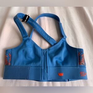 SHEFIT Women Ultimate Sports Bra Blue‎ Orange NEW XS exercise high intensity